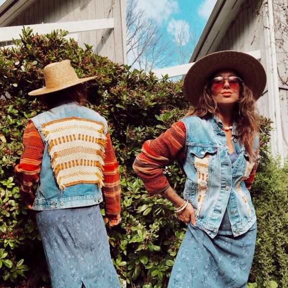 Levi's Jackets & Blazers - LAST CHANCE ! Levi's Upcycled Patchwork Denim Boho Fringe Jacket